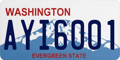 WA license plate AYI6001