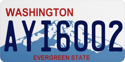 WA license plate AYI6002