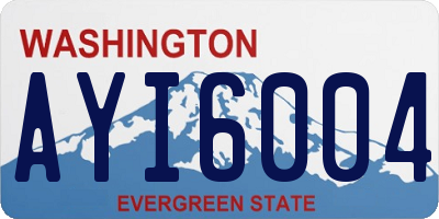 WA license plate AYI6004
