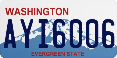 WA license plate AYI6006