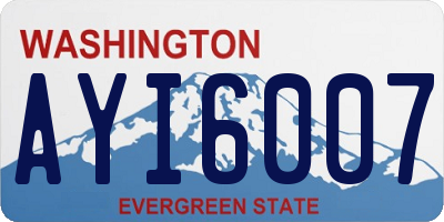 WA license plate AYI6007