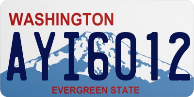 WA license plate AYI6012