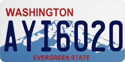 WA license plate AYI6020