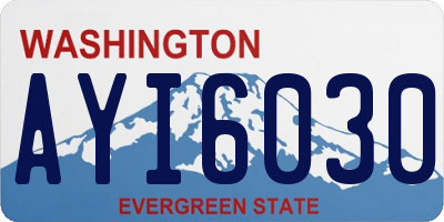 WA license plate AYI6030