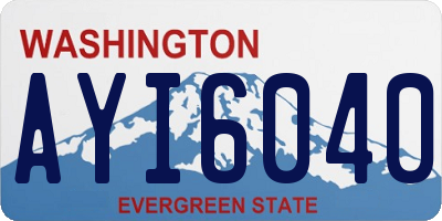 WA license plate AYI6040