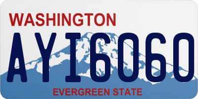 WA license plate AYI6060