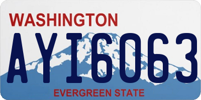 WA license plate AYI6063