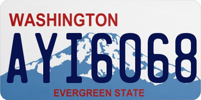 WA license plate AYI6068