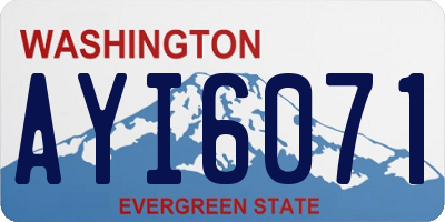 WA license plate AYI6071