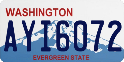 WA license plate AYI6072