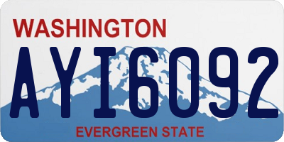 WA license plate AYI6092