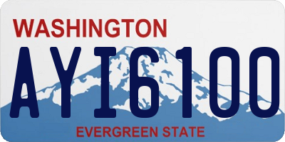 WA license plate AYI6100
