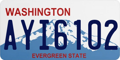 WA license plate AYI6102