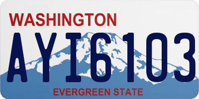 WA license plate AYI6103