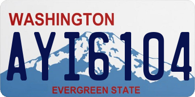 WA license plate AYI6104