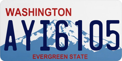 WA license plate AYI6105