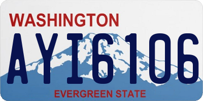 WA license plate AYI6106