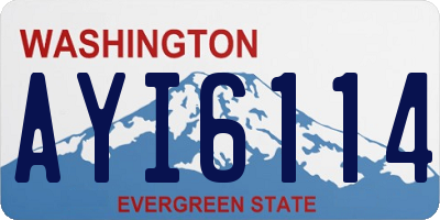 WA license plate AYI6114