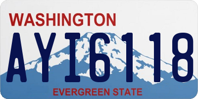 WA license plate AYI6118