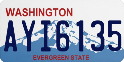 WA license plate AYI6135