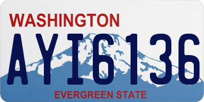 WA license plate AYI6136