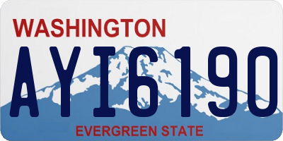 WA license plate AYI6190