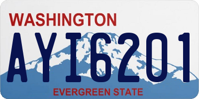WA license plate AYI6201