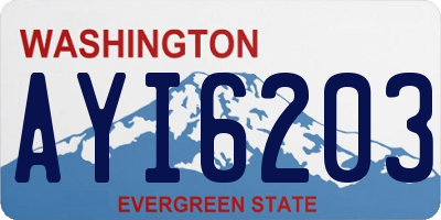 WA license plate AYI6203