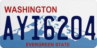 WA license plate AYI6204