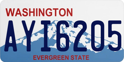 WA license plate AYI6205