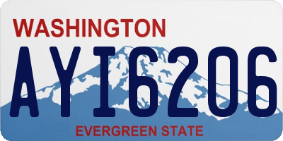 WA license plate AYI6206