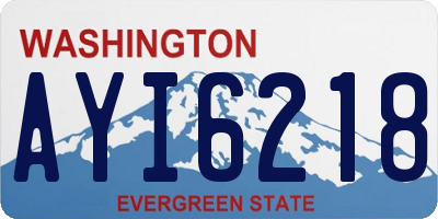 WA license plate AYI6218
