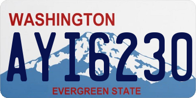 WA license plate AYI6230