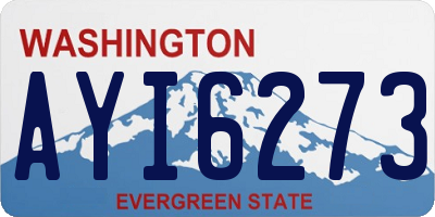 WA license plate AYI6273