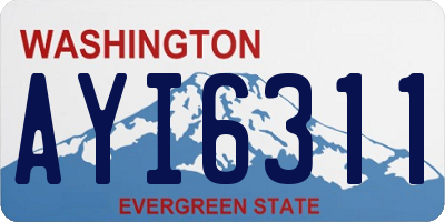 WA license plate AYI6311