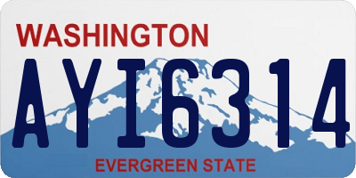 WA license plate AYI6314