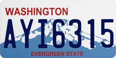 WA license plate AYI6315