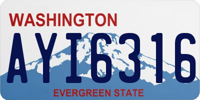 WA license plate AYI6316