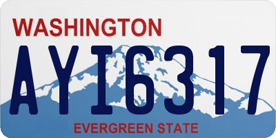 WA license plate AYI6317
