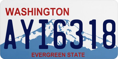 WA license plate AYI6318