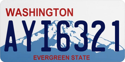 WA license plate AYI6321