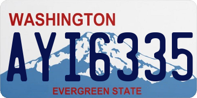 WA license plate AYI6335