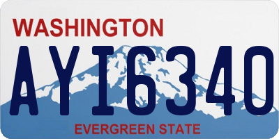 WA license plate AYI6340