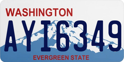 WA license plate AYI6349