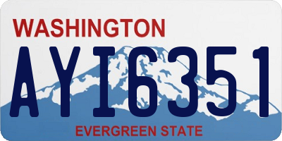 WA license plate AYI6351