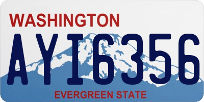 WA license plate AYI6356