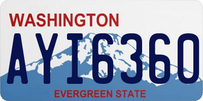 WA license plate AYI6360