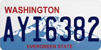 WA license plate AYI6382