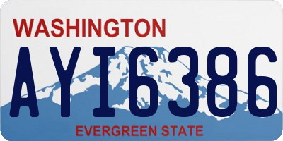 WA license plate AYI6386