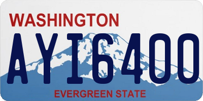 WA license plate AYI6400